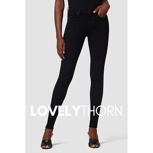 HUDSON // nico mid-rise super skinny super stretch denim jeans in black